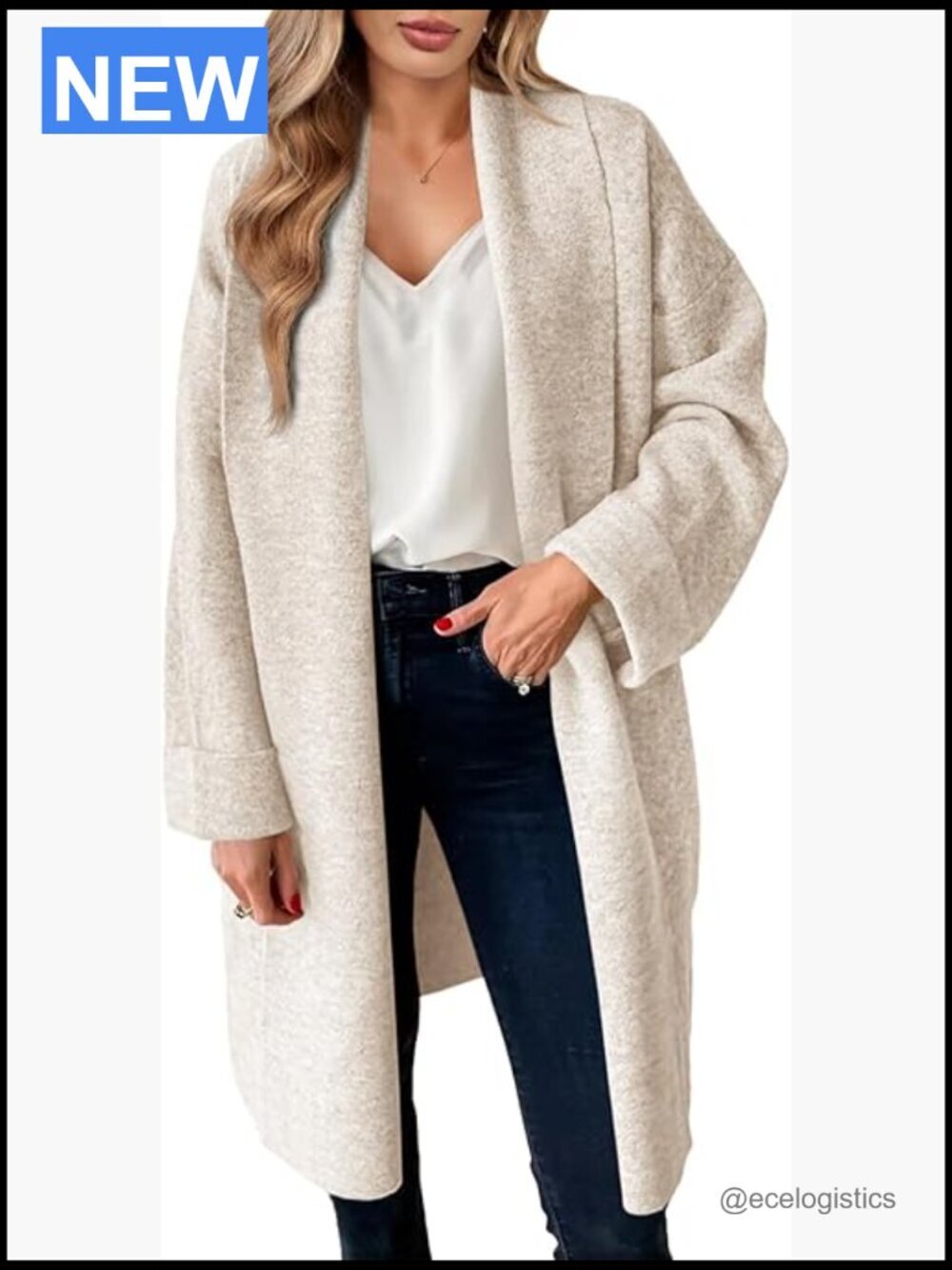 Chunky Open Front Cardigan Sweater Long Oversized Knit Coatigan Jacket
